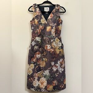 Tabitha Anthropologie Floral V-Neck Sheath Mini Dress Dress - 2